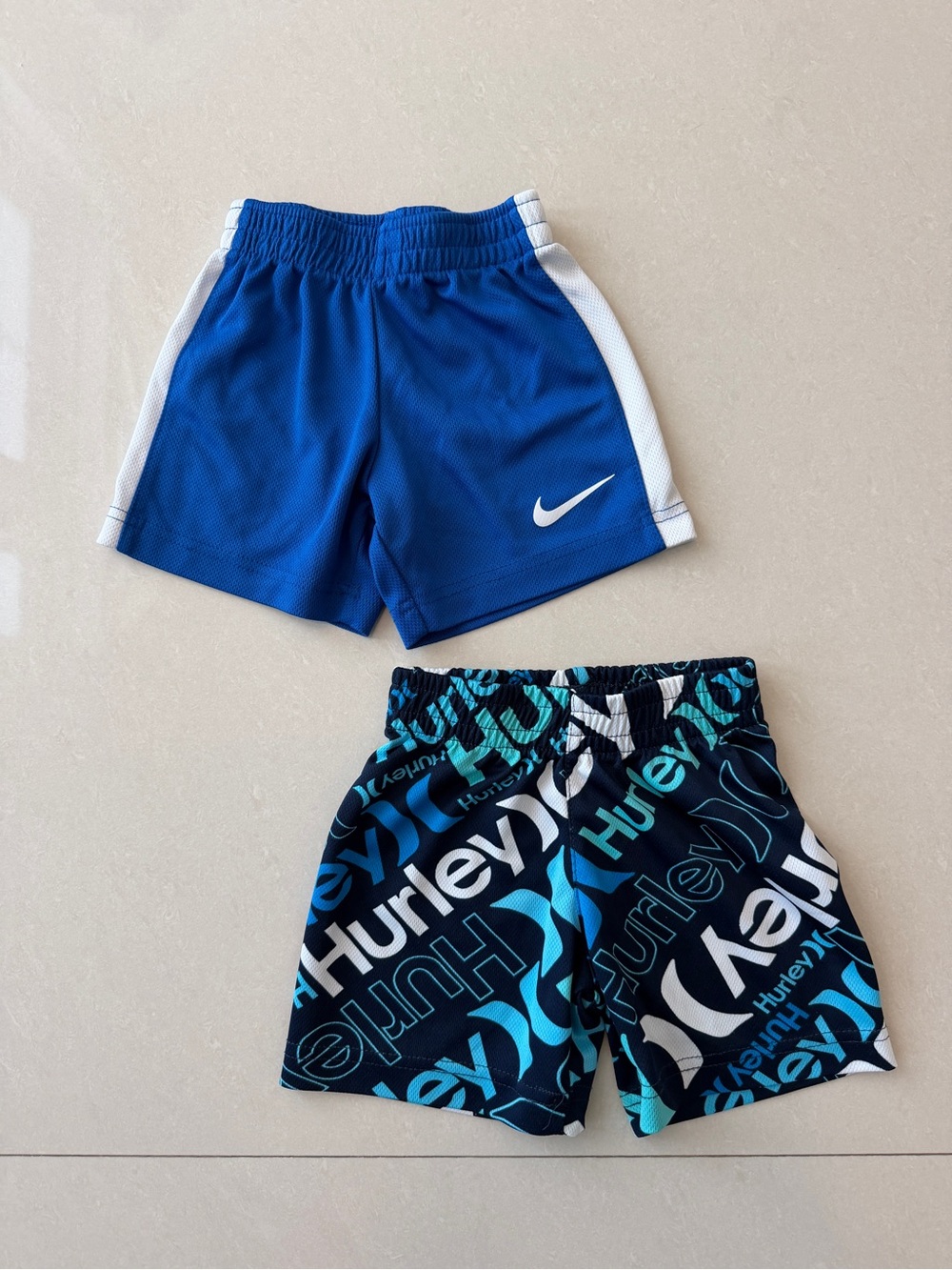 Nike & Hurley Blue Kids Athletic Shorts Bundle 2T